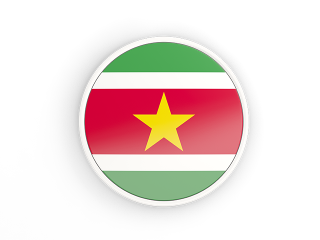 Round icon with white frame. Download flag icon of Suriname at PNG format