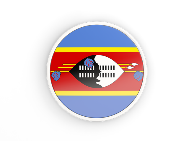 Round icon with white frame. Download flag icon of Swaziland at PNG format