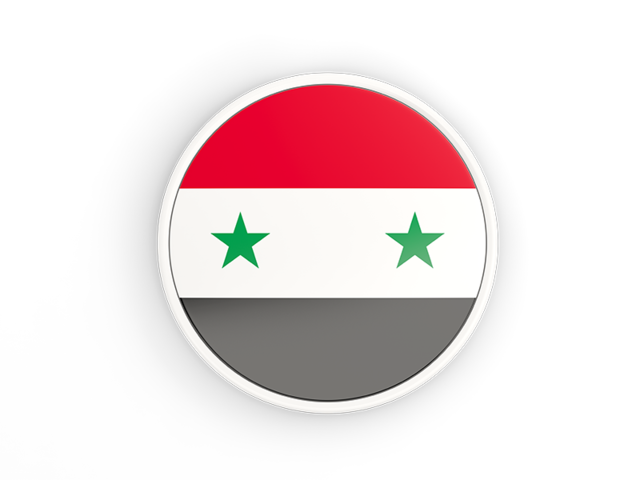 Round icon with white frame. Download flag icon of Syria at PNG format