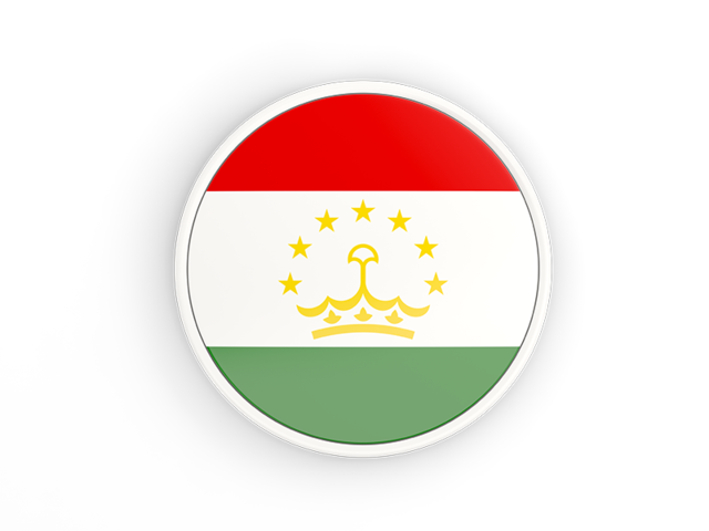 Round icon with white frame. Download flag icon of Tajikistan at PNG format