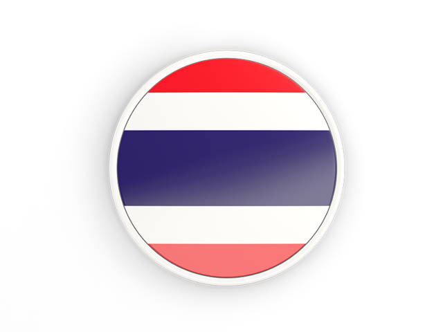 Round icon with white frame. Download flag icon of Thailand at PNG format