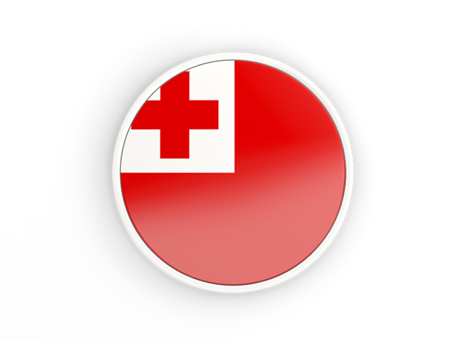 Round icon with white frame. Download flag icon of Tonga at PNG format