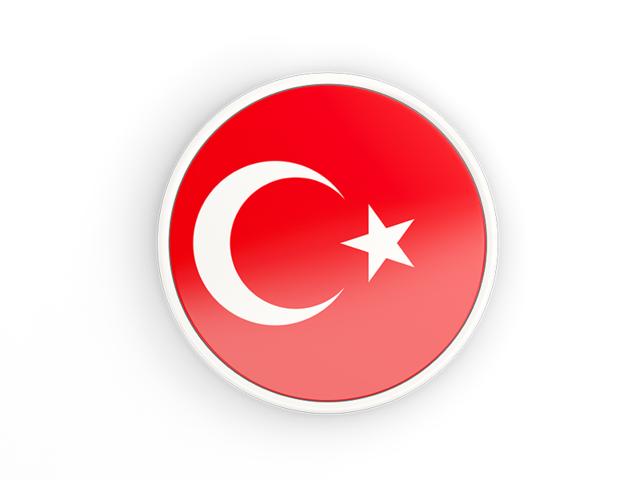 Round icon with white frame. Download flag icon of Turkey at PNG format