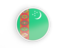 Turkmenistan. Round icon with white frame. Download icon.