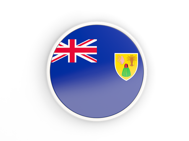 Round icon with white frame. Download flag icon of Turks and Caicos Islands at PNG format