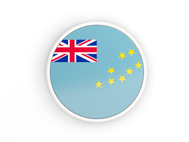 Круглая иконка с белой рамкой. Скачать флаг. Тувалу