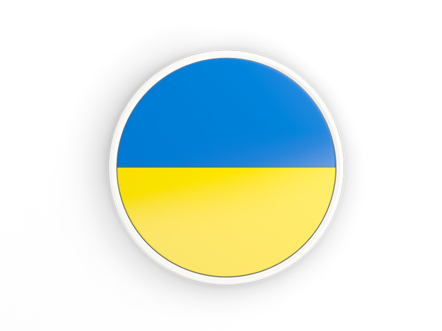 Round icon with white frame. Download flag icon of Ukraine at PNG format