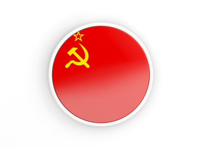 Round icon with white frame. Download flag icon of Soviet Union at PNG format