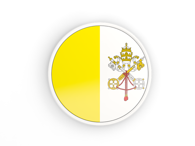 Круглая иконка с белой рамкой. Скачать флаг. Ватикан