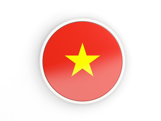 Round icon with white frame. Download flag icon of Vietnam at PNG format