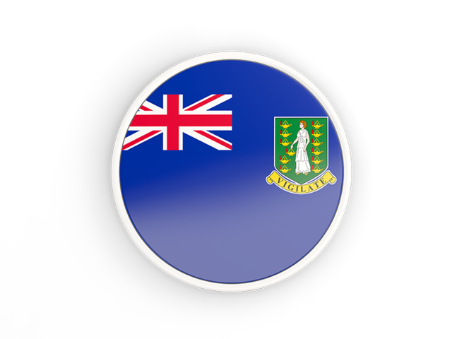 Круглая иконка с белой рамкой. Скачать флаг. Британские Виргинские острова