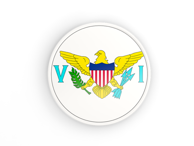 Round icon with white frame. Download flag icon of Virgin Islands of the United States at PNG format