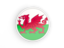 Wales. Round icon with white frame. Download icon.