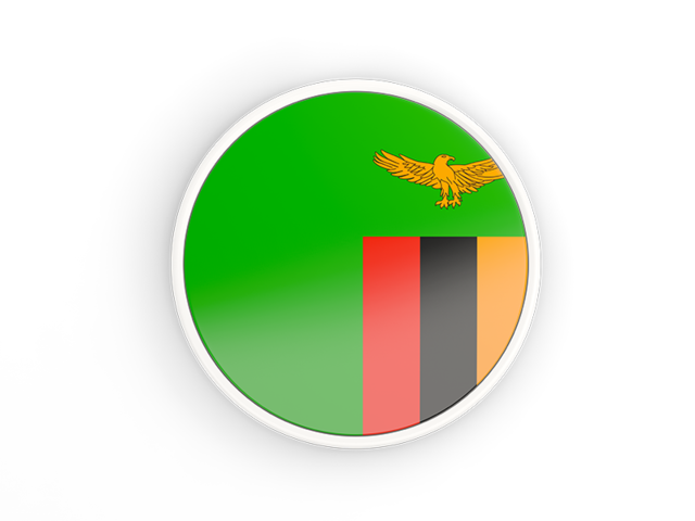 Round icon with white frame. Download flag icon of Zambia at PNG format