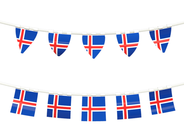 Ряд флажков. Скачать флаг. Исландия