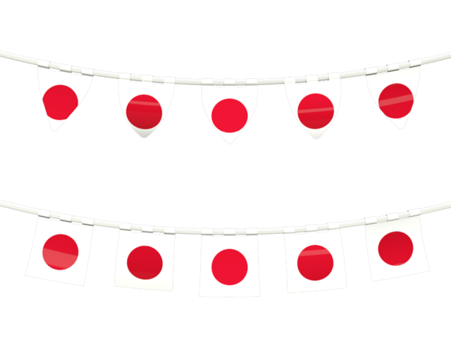 Ряд флажков. Скачать флаг. Япония