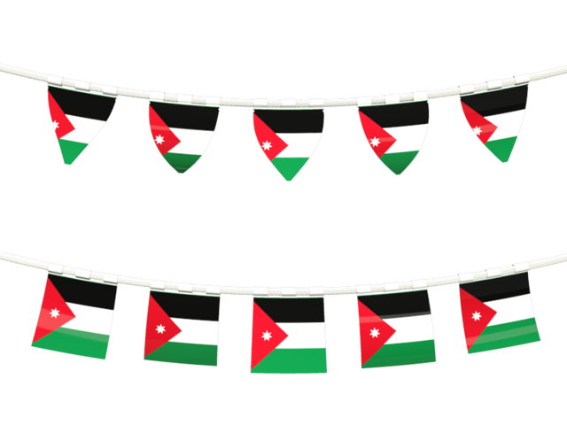 Ряд флажков. Скачать флаг. Иордания