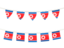 North Korea. Rows of flags. Download icon.