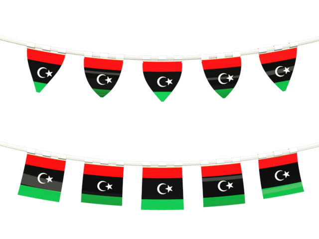 Ряд флажков. Скачать флаг. Ливия