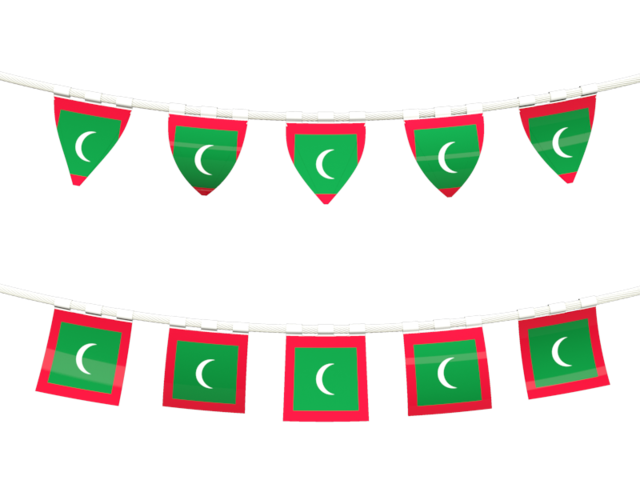 Ряд флажков. Скачать флаг. Мальдивы