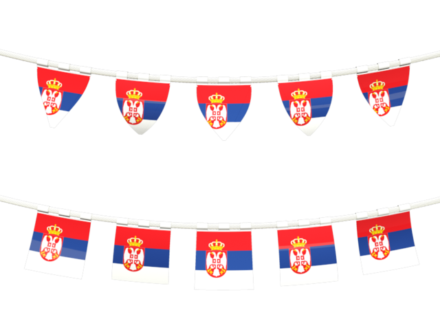 Ряд флажков. Скачать флаг. Сербия