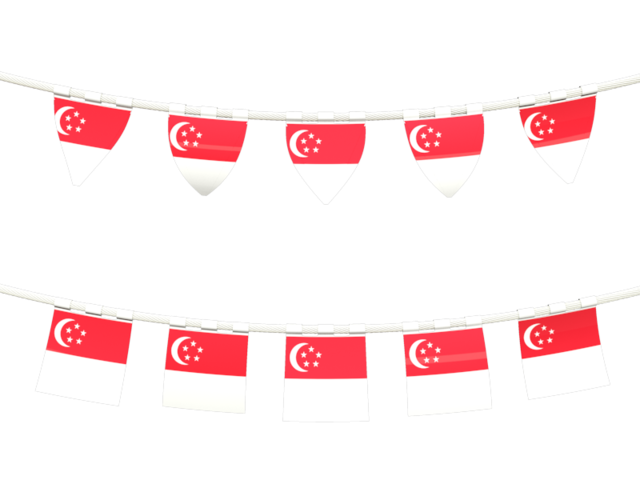 Ряд флажков. Скачать флаг. Сингапур