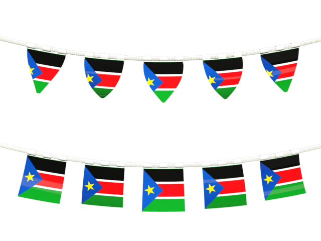 Ряд флажков. Скачать флаг. Южный Судан