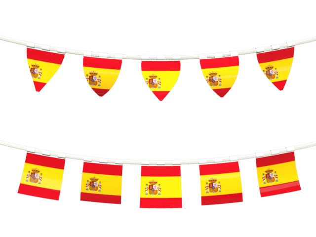 Ряд флажков. Скачать флаг. Испания