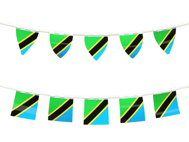 Ряд флажков. Скачать флаг. Танзания