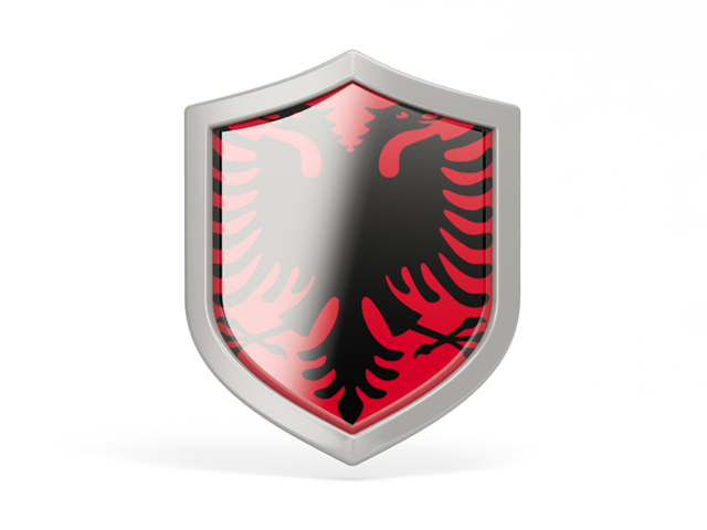 Иконка в форме щита. Скачать флаг. Албания
