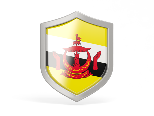 Иконка в форме щита. Скачать флаг. Бруней