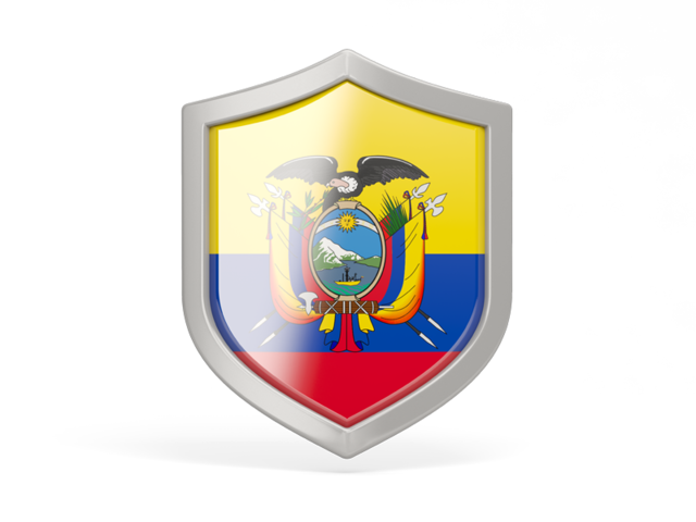 Иконка в форме щита. Скачать флаг. Эквадор