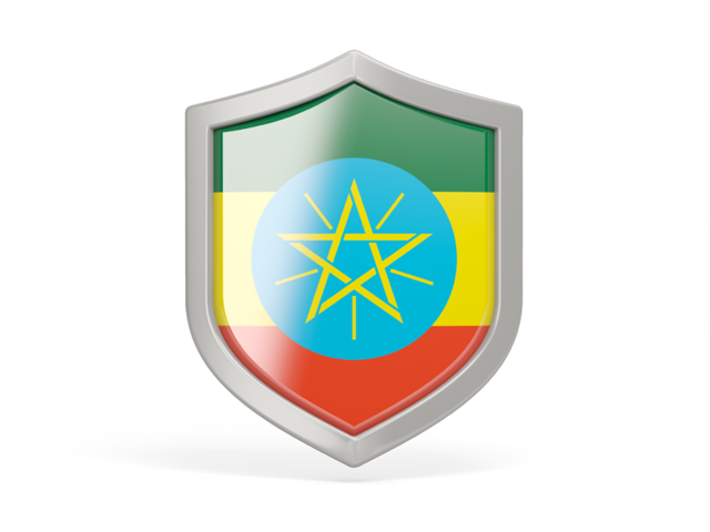 Иконка в форме щита. Скачать флаг. Эфиопия