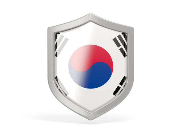 Иконка в форме щита. Скачать флаг. Южная Корея