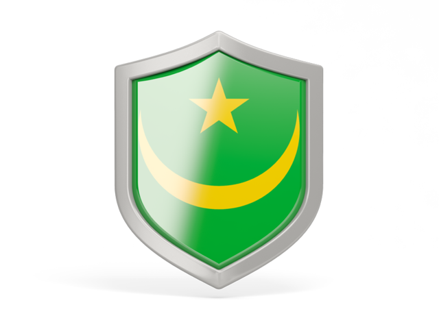 Иконка в форме щита. Скачать флаг. Мавритания