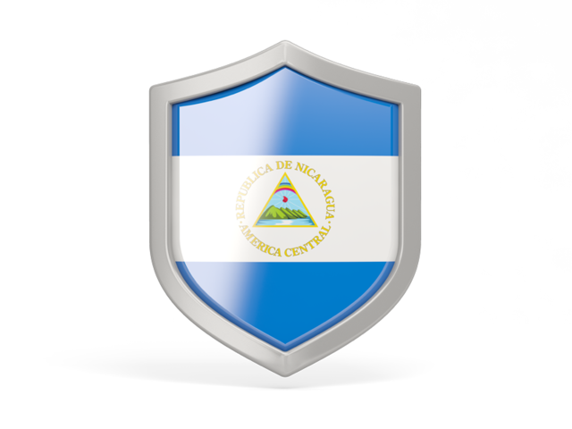 Shield icon. Illustration of flag of Nicaragua