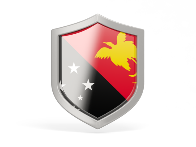 Иконка в форме щита. Скачать флаг. Папуа — Новая Гвинея