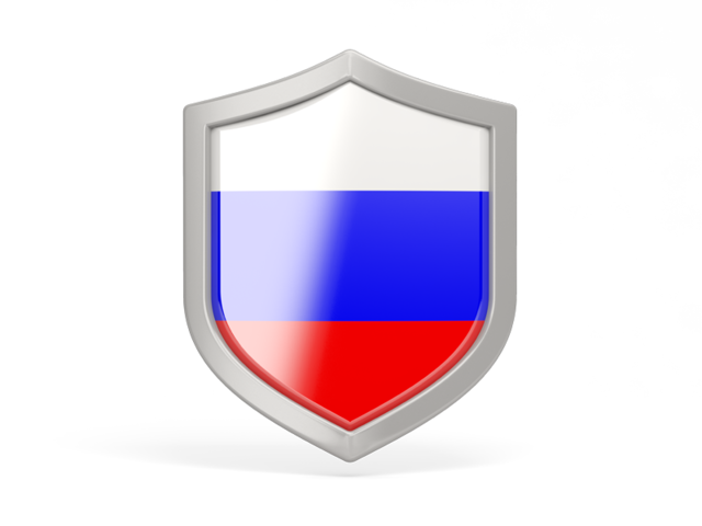 Иконка в форме щита. Скачать флаг. Россия