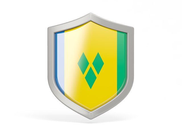 Shield icon. Download flag icon of Saint Vincent and the Grenadines at PNG format