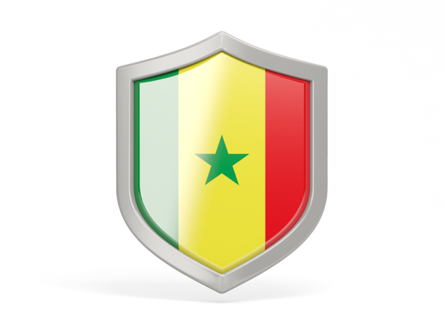 Иконка в форме щита. Скачать флаг. Сенегал