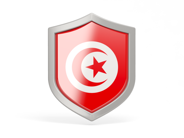 Иконка в форме щита. Скачать флаг. Тунис