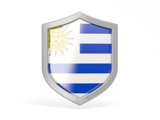 Иконка в форме щита. Скачать флаг. Уругвай