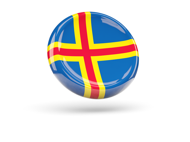 Shiny round icon. Download flag icon of Aland Islands at PNG format