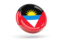 Antigua and Barbuda. Shiny round icon. Download icon.
