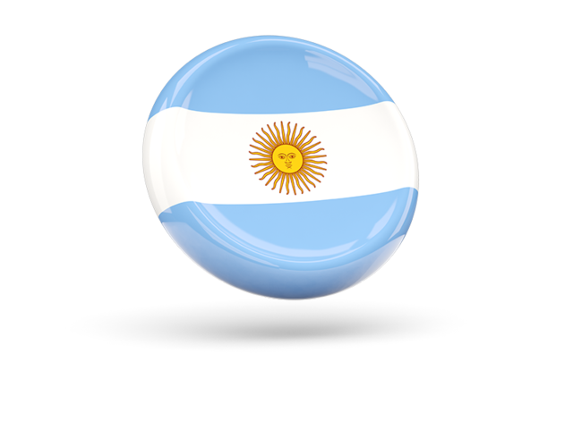 Блестящая круглая иконка. Скачать флаг. Аргентина