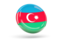 Azerbaijan. Shiny round icon. Download icon.
