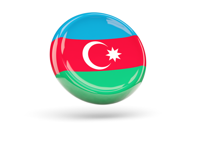 Shiny round icon. Download flag icon of Azerbaijan at PNG format