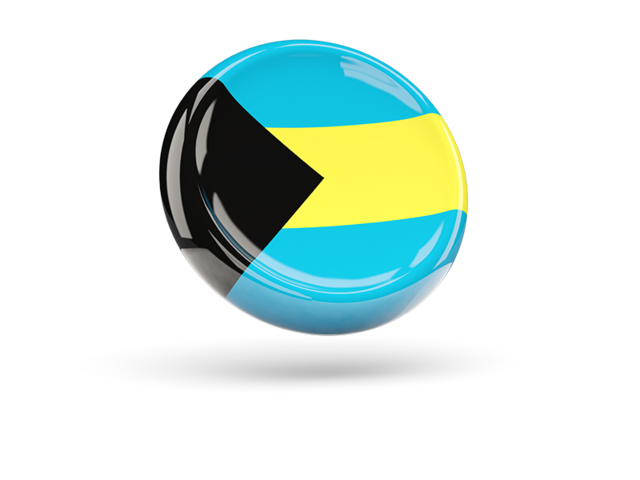 Блестящая круглая иконка. Скачать флаг. Багамские Острова