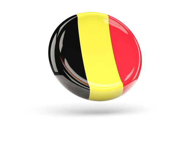 Shiny round icon. Download flag icon of Belgium at PNG format