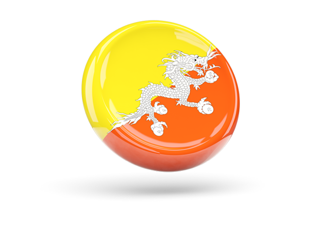 Блестящая круглая иконка. Скачать флаг. Бутан